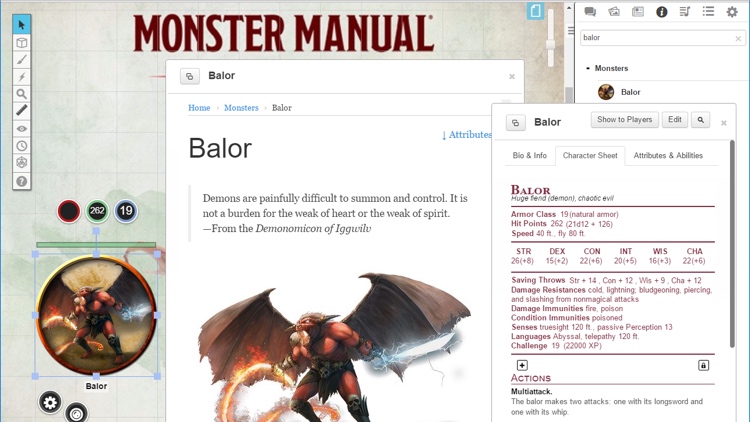 Monster Manual no Roll20